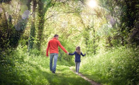 promenade avec son papa