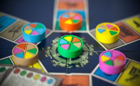 WOODBRIDGE, NEW JERSEY / USA - January 28, 2020: An 80s Edition of the popular family board game, Trivial Pursuit, is pictured